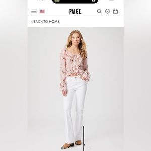 Paige High Rise Laurel Canyon White jean, never worn